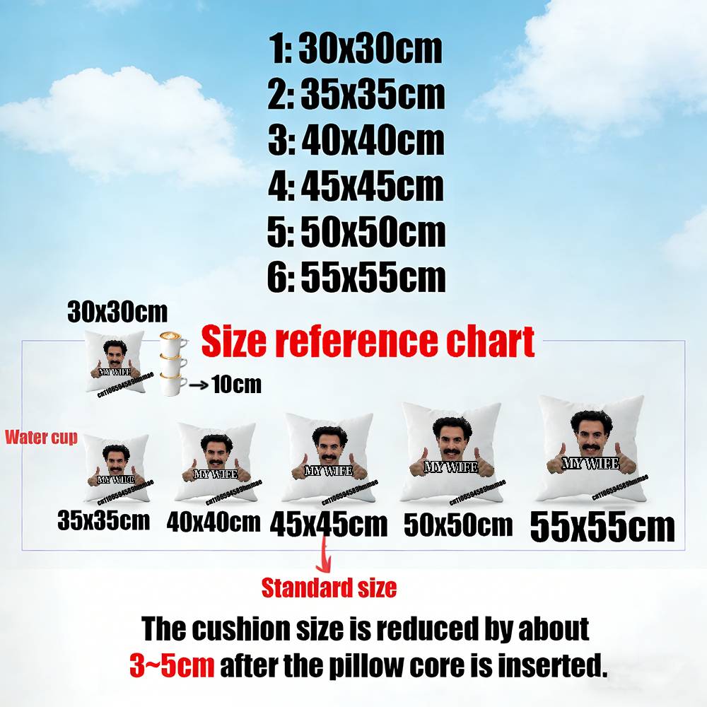 For Borat Very Nice Great Success Throw Pillow Case Sham xcm xcm Square Car Pillowcase Pad Cushion Cover