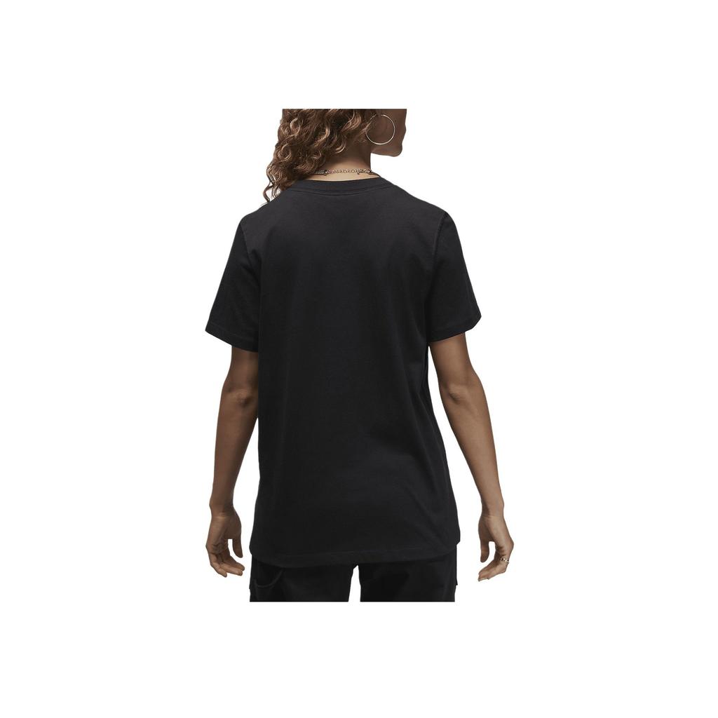 Jordan Футболка женская повседневная с коротким рукавом и круглым вырезом, с принтом логотипа, черная FD0103-010