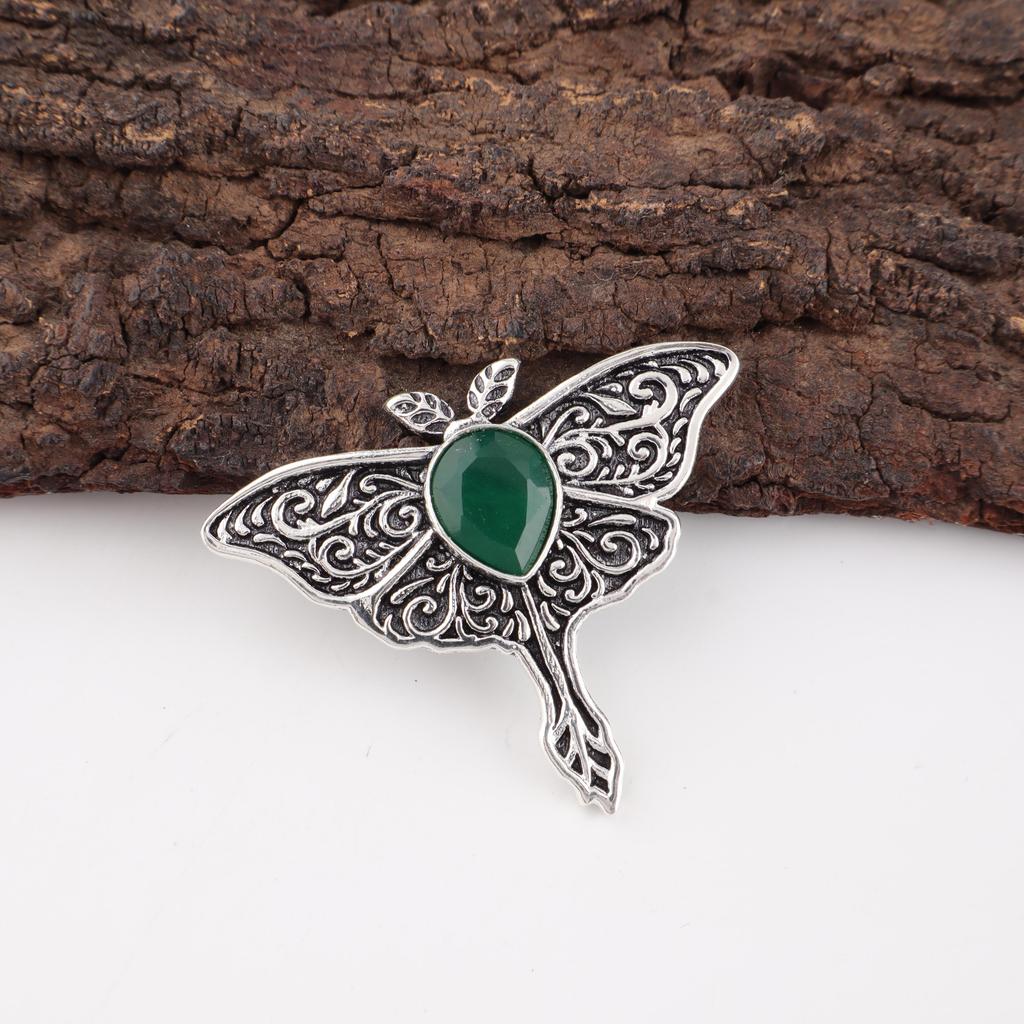Green Onyx Pendant Handmade Gemstone Jewelry, 925 Solid Sterling Silver Pendant Unique Design Jewelry