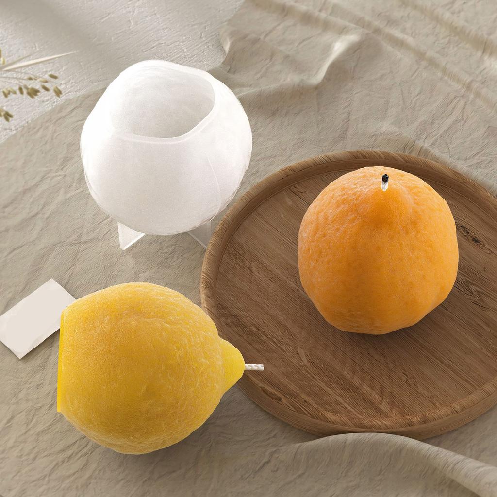 Гибкая многоразовая силиконовая форма для создания 3D свечей в форме лимона с ароматом, мыловарения и проектов по рукоделию из эпоксидных смол