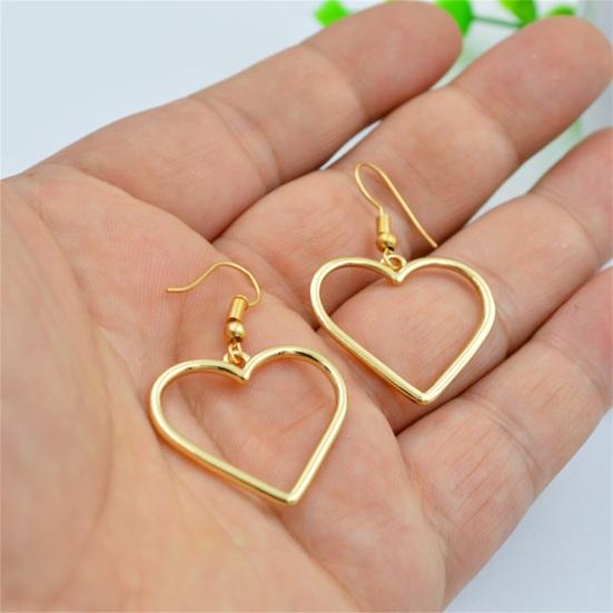 1 пара женских полых в форме сердца висячих серег-крючков в форме сердца, ювелирные изделия, подарок