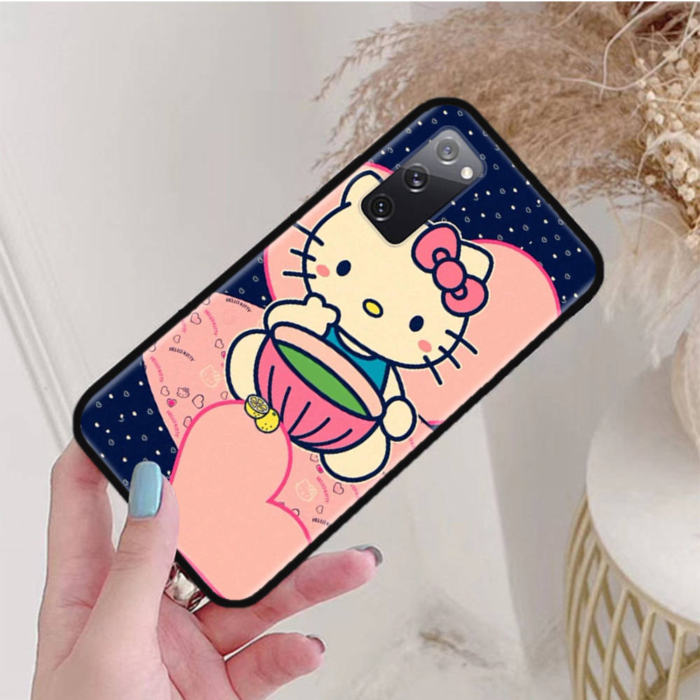 Черный чехол для OPPO Reno 8 6 5 4 Pro Plus Find X3 A17 A3 A31 A38 A40 A53 A54 A55 A74 A76 A78 A77 A80 A94 A95 A96 Lite L-19 Hello Kitty