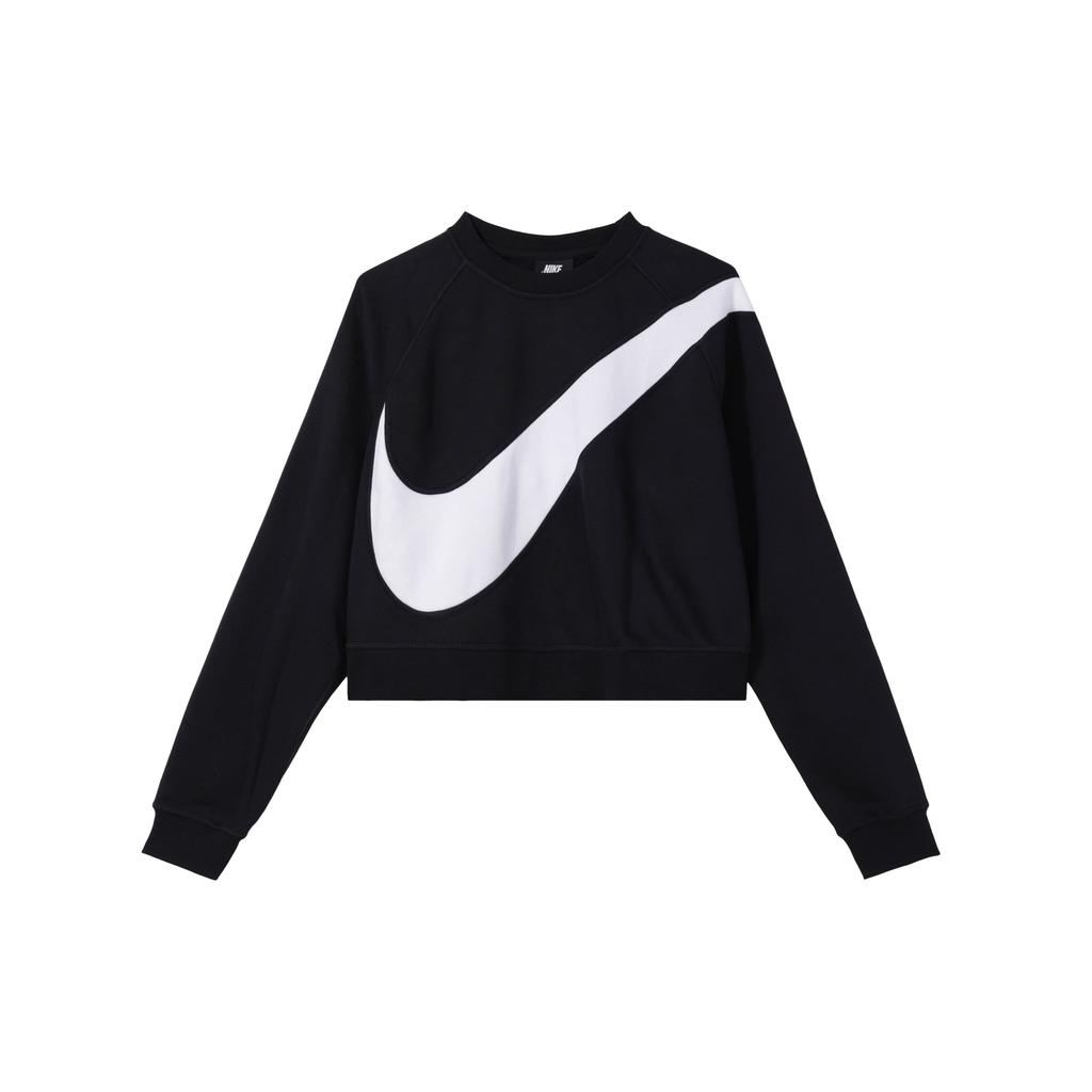 Nike Спортивная одежда Swoosh Fleece Crew Sweatshirt Женские топы Черный BV3934-011