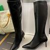 8 см Тонкий каблук Белые длинные сапоги для дам Задняя молния Остроносые Высокий каблук Сапоги до середины икры Женская мода Осенняя обувь Ботас Де Мухер