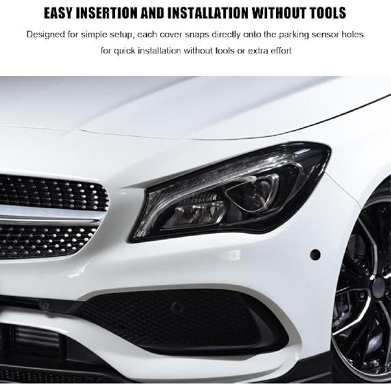 4 PCS Car Rear Bumper Radar Hole Cover, Durable Plastic Front Rear Bumper Sensor Hole Plugs, Waterproof Radar Holes Plug Body Protective Accessories