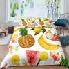 Lemon Fruit King Queen Duvet Cover Summer Cartoon Vegetable Plant Bedding Set For Kids Teens Adults Papaya Polyester Quilt Cover