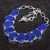 Ожерелье из граненого синего сапфира, ожерелье из настоящего драгоценного камня, ювелирное изделие ручной работы, ожерелье из стерлингового серебра 925 пробы, регулируемая цепочка, свадебные подарки