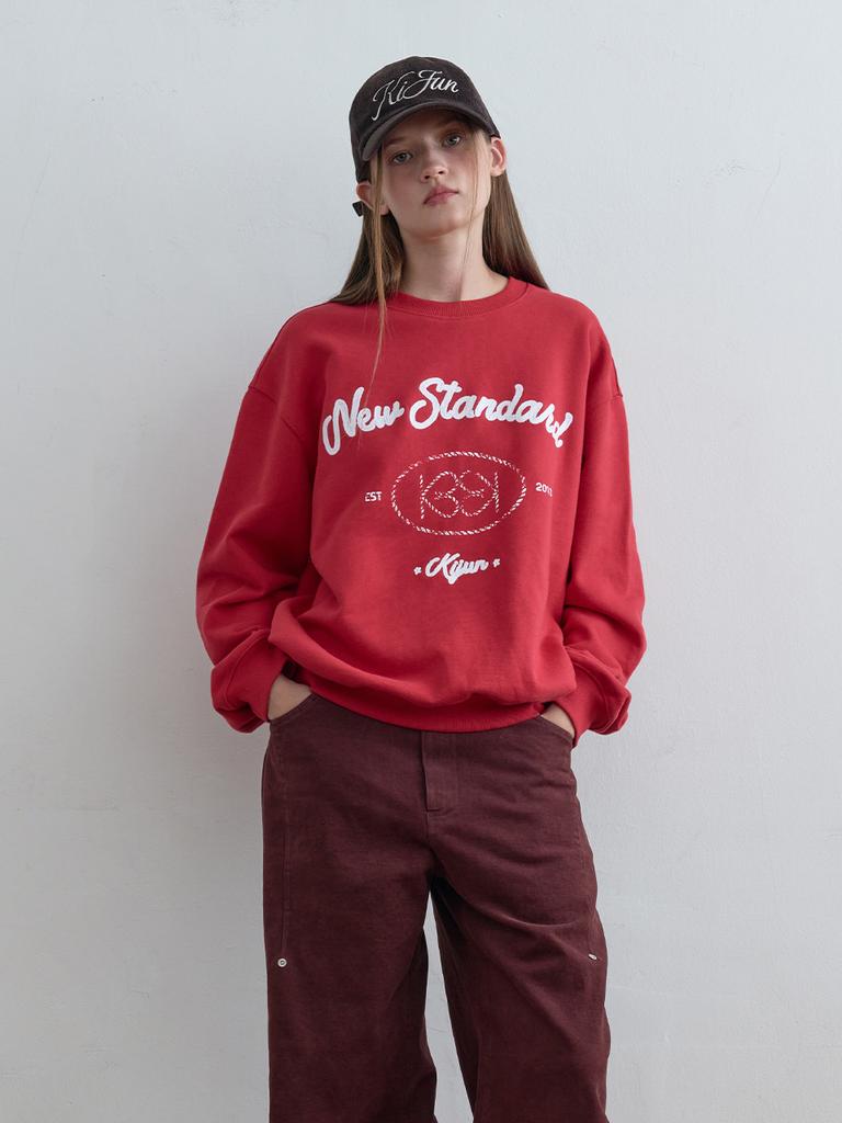 KIJUN Heart Emblem Sweatshirt Red