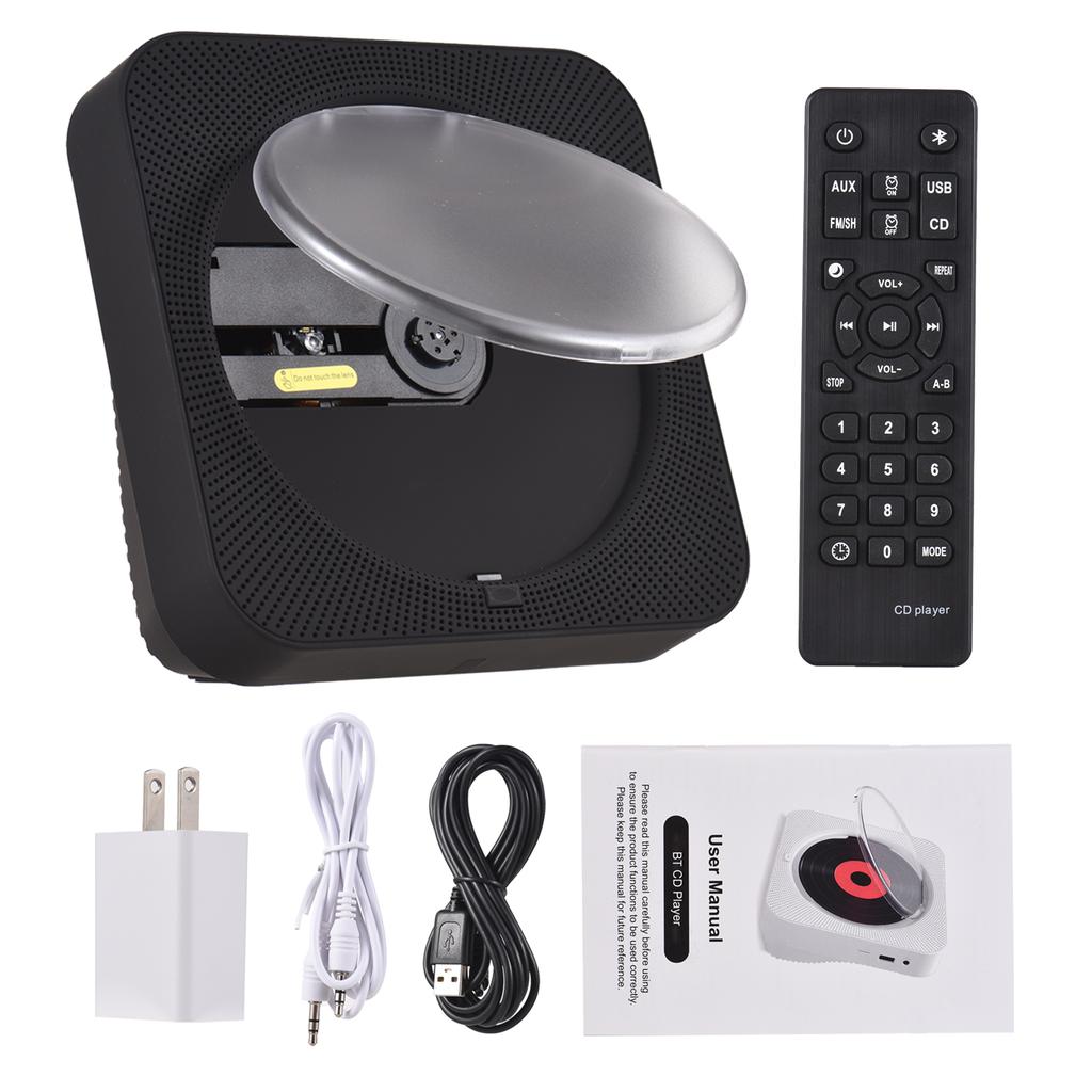 BT5.1 CD Player Portable Music Player FM Radio Desktop CD Runner with Dustproof Cover LED Display 6