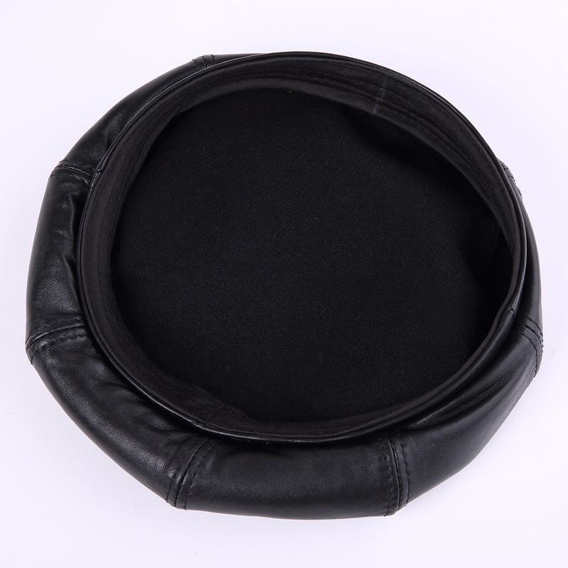 Женский восьмиугольный берет из натуральной овчины - Корейская кожаная шляпа знаменитости для осени/зимы