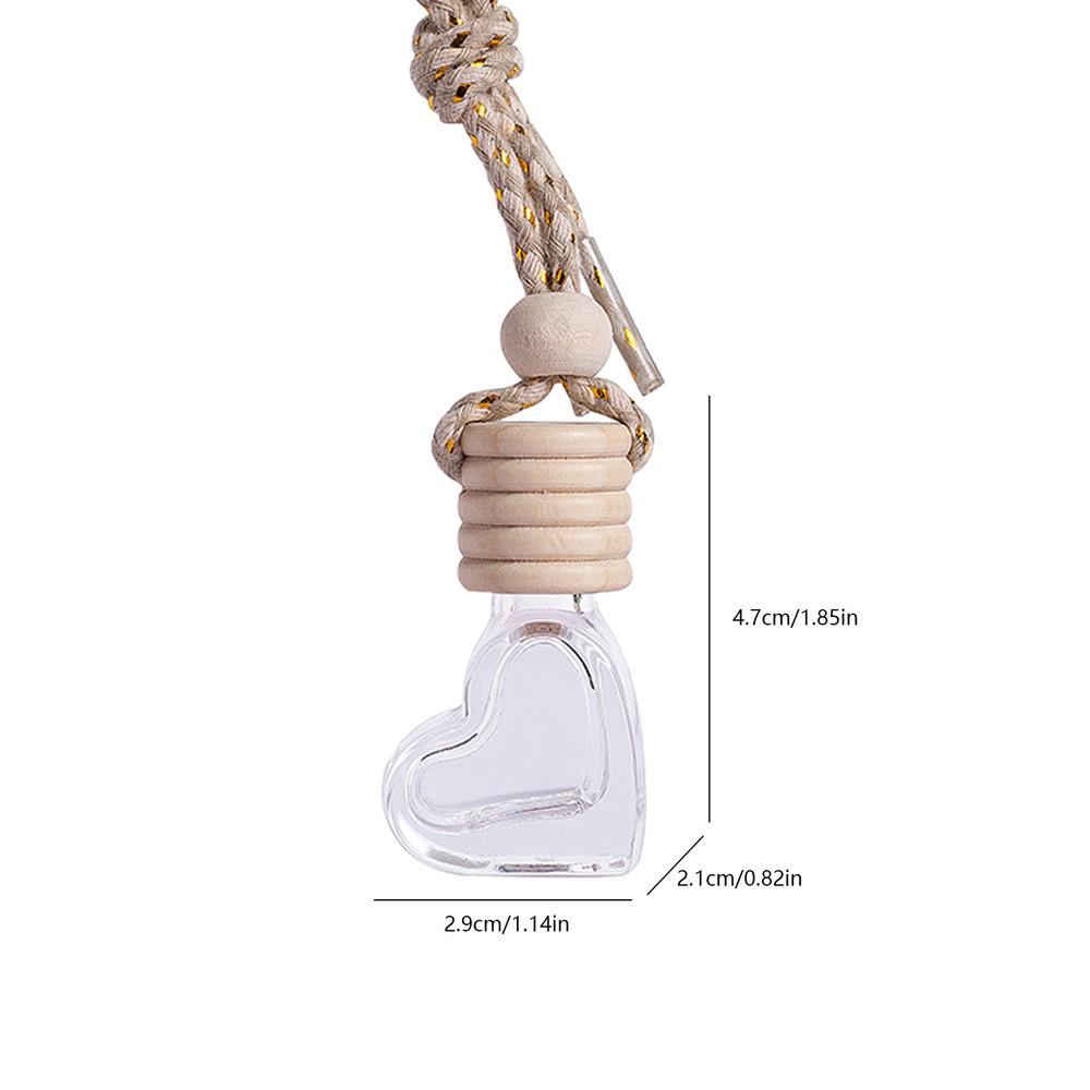 Пустые флаконы для автомобильного диффузора 6 мл, освежители воздуха в форме сердца, флаконы для духов, пустые стеклянные украшения для автомобиля, аксессуары