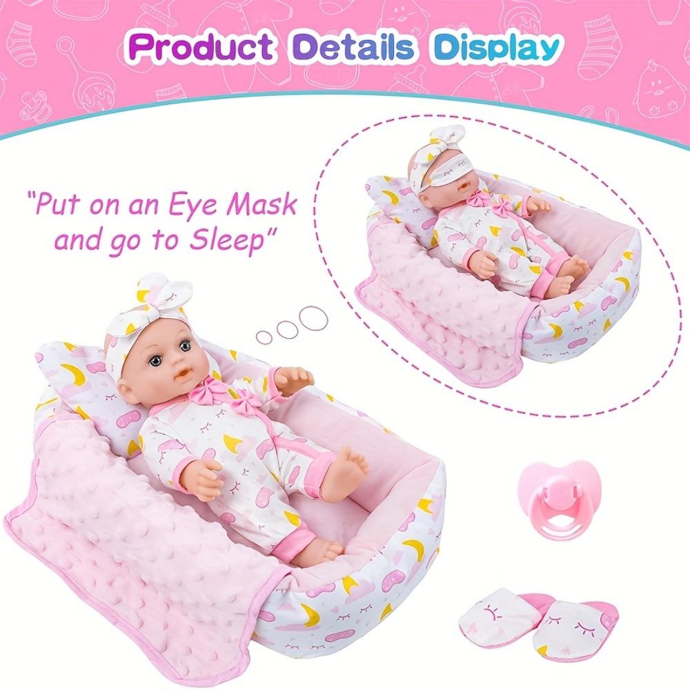 Реалистичная кукла-младенец с аксессуарами и одеждой, одеяло, переноска, люлька-кровать, пустышка, игрушки для новорожденных, подарок для малышей