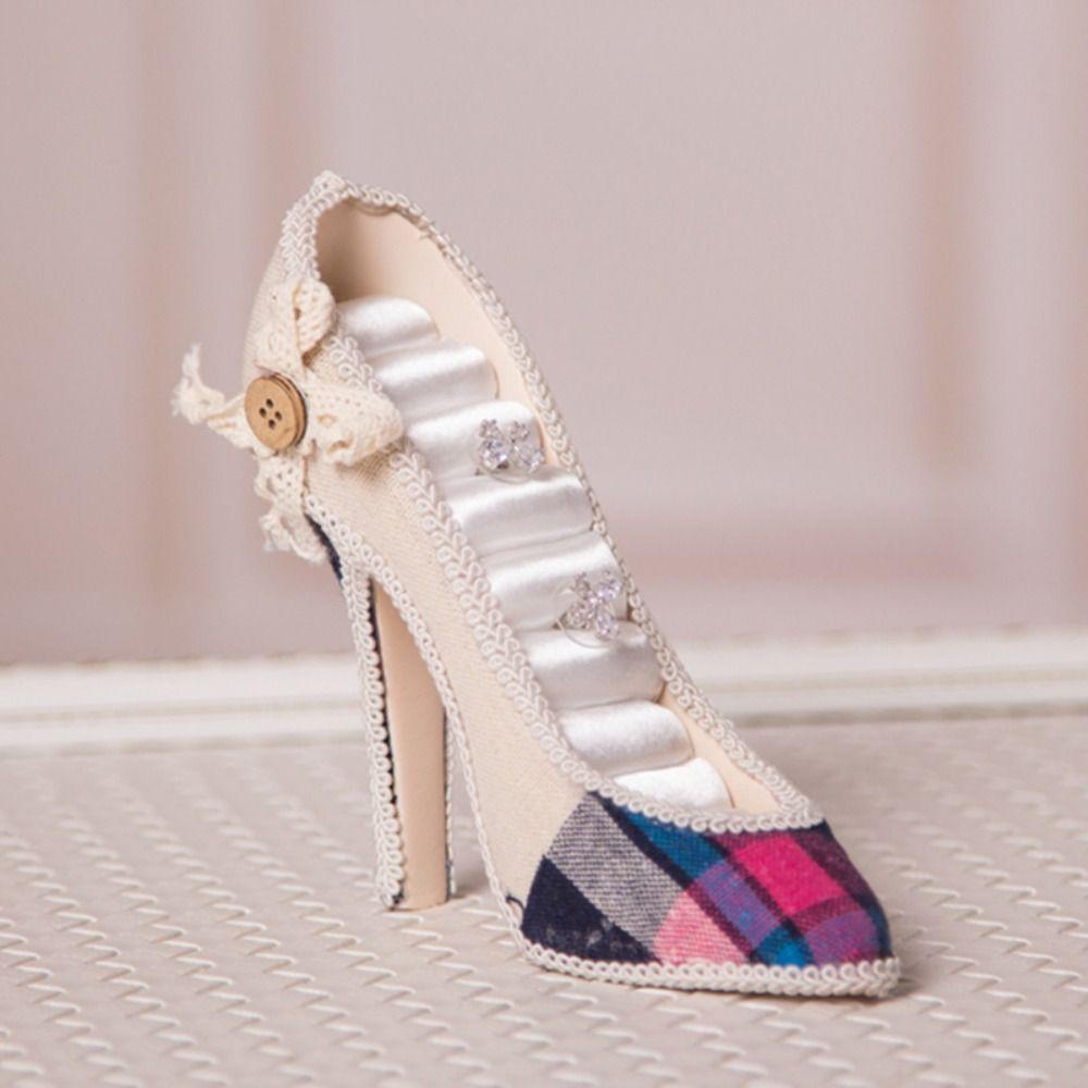 Элегантный бархатный стенд для колец, туфли на высоком каблуке, стойка для ювелирных изделий, дисплей для ювелирных изделий