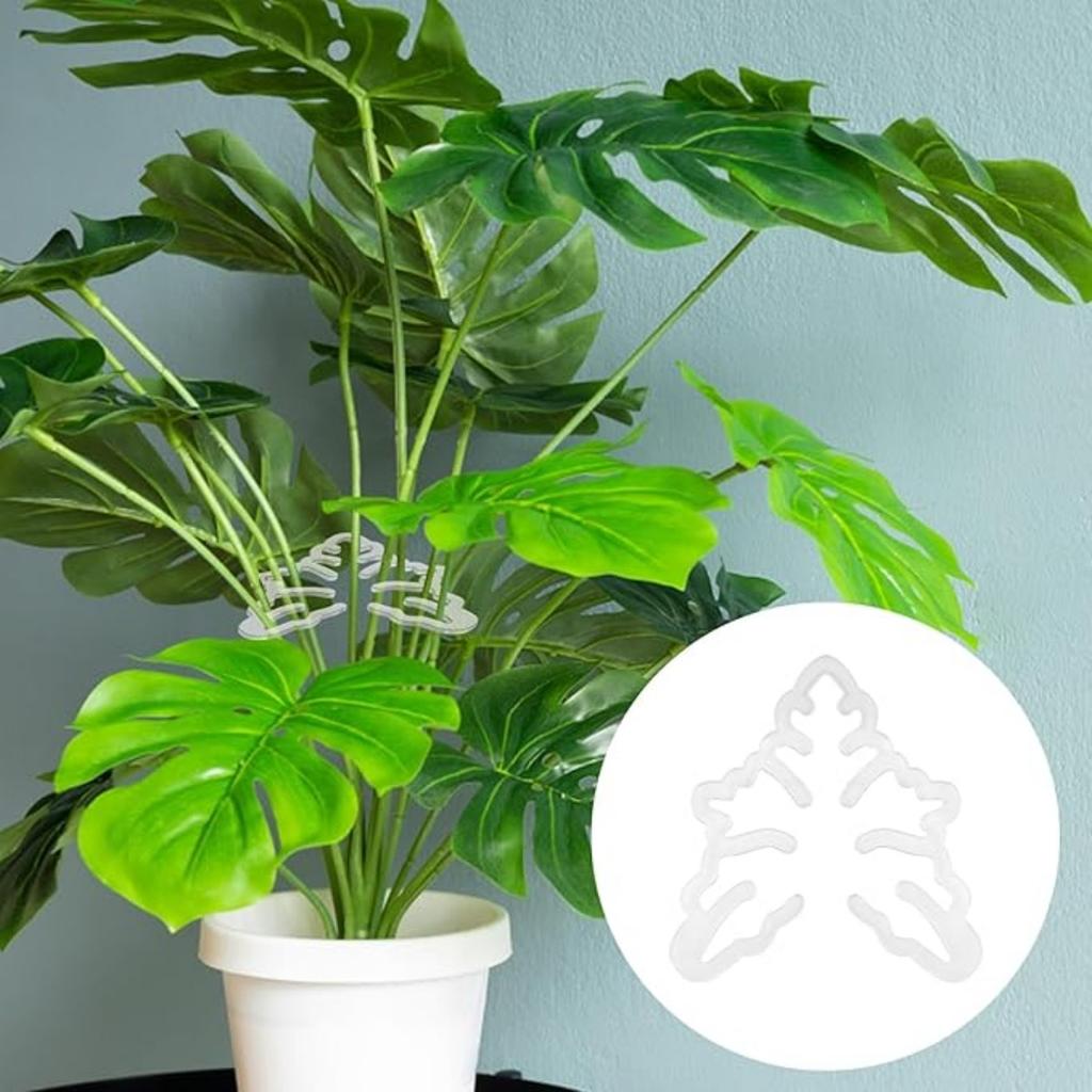 Plant Support Stakes Monstera Shaped Plant Stand, Acrylic Flower Shape Plant Growth Accessories for Indoor Outdoor Plants