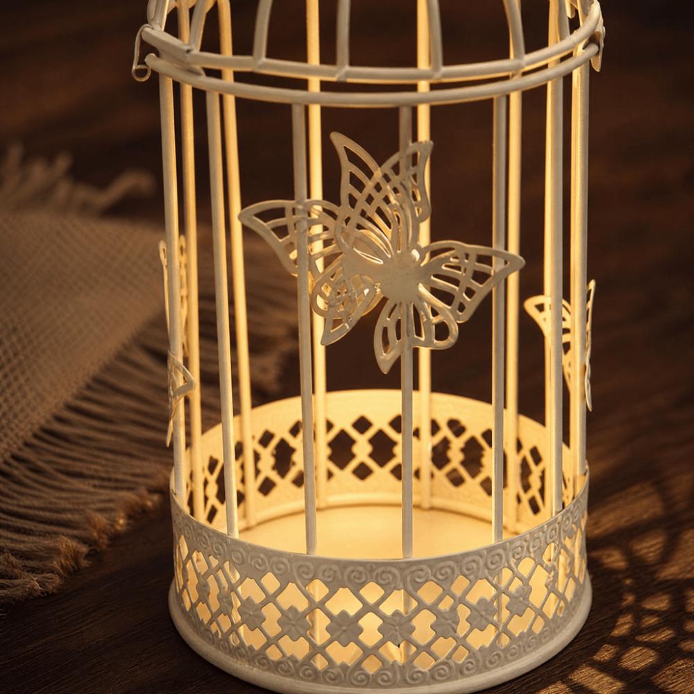 Iron Hollow Birdcage Candle Holder Birdcage Café Bar Desktop Candle Stand  Café Interior