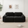 Boneless Modular Sofa, Modern Living Room Sofa with Deep Seat, Comfortable Corduroy Cloud Sofa, Loveseat Small Sofa, Sofa Bed, Black