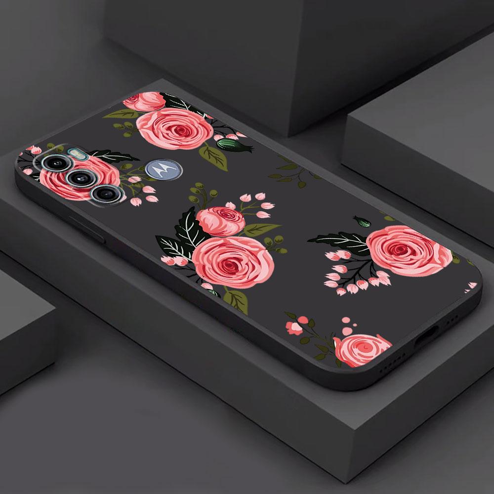 Letter Flower Case for Motorola Moto Edge 30 Neo G9 Plus G200 5G One Fusion Plus Edge 20 Pro Edge 40 Pro TPU Soft Cover