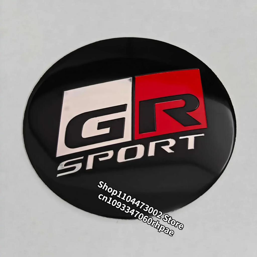 WNIS1 4pcs 56mm 60mm GR Aluminum Wheel Hub Center stickers for Toyota Modified hub center cap sticker Car Accessories