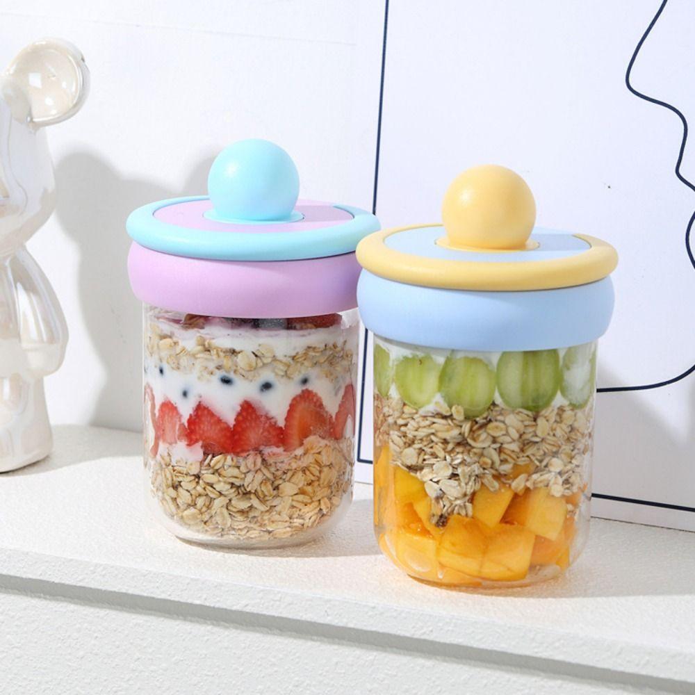 500ml Breakfast Cups Seal Oats Container New Yogurt Bowl  for Oatmeal Cereal Nut Yogurt