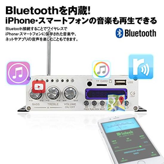 Компактный аудиоусилитель с высокой выходной мощностью, совместимый с усилителем мощности, Bluetooth-стереоусилитель, Bluetooth-усилитель, небольшой усилитель, 12 В, автомобильный усилитель, USB/SD