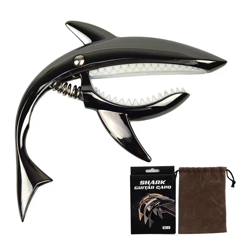Эксклюзивный гитарный каподастр Tast One Touch Shark Shape Guitar Capo Акустический каподастр Capo для электрогитары Tast For Folk Guitar Ukulele Высококачественный цинковый сплав