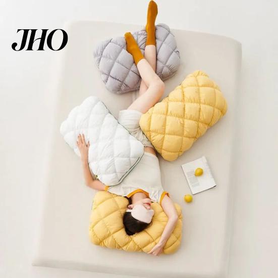 Cool Touch Sleeping Pillow Pineapple Bun Pillow, Fluffy Quilted Bed Cooling Marshmallow-Soft Raised Square for Adults Bedroom Dorm Couch Lounging