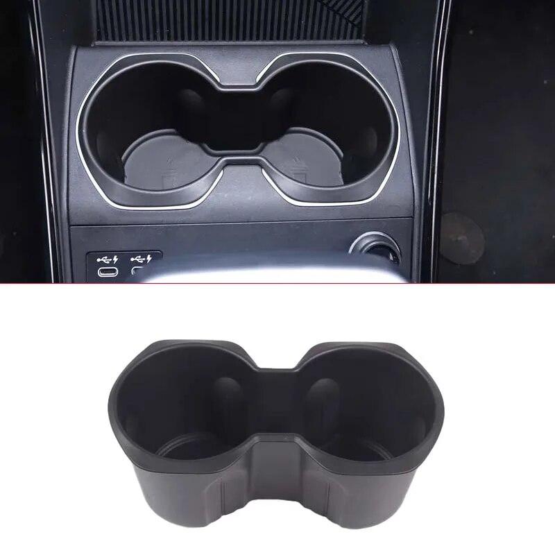For BMW X1 U11 2023-2024 TPE Black Car Center Console Water Cup Holder Storage Box Car Interior Accessories
