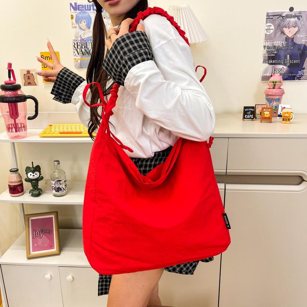 2025 Women's Large Capacity Pleated Tote: Casual Drawstring, Single Shoulder, Crossbody Bag