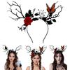 Прекрасный обруч для волос с веткой цветущего дерева для женщин и девочек, для фотосессий, макияжа, головной убор для рождественской или хэллоуинской вечеринки