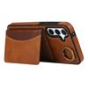 For Samsung Galaxy A54 5G PU Leather Back Case Card Holder Kickstand Phone Cover with Wrist Strap