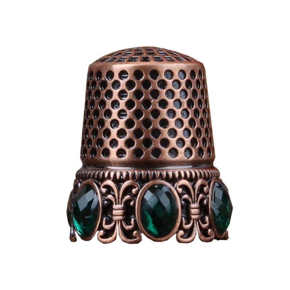 Diamond-encrusted Embroidery Finger Protector Sewing Finger Protector Ring Thimble Household