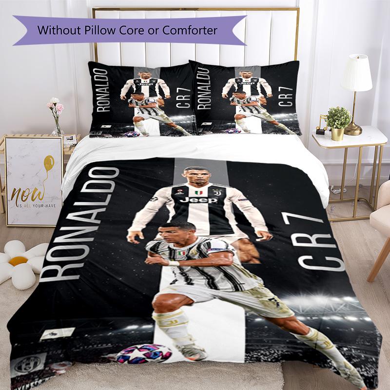 Ronaldo's Cristiano Ronaldo Celebration Bedding Set, Breathable Duvet Cover with Pillowcases, Soft Bed Linen for Bedroom Home Decoration, Perfect Fest