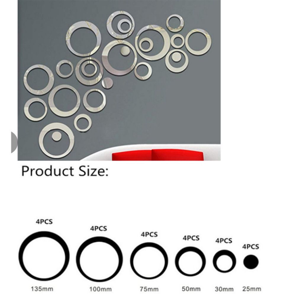 24 шт. Фоновые акриловые круглые зеркальные плитки самоклеящиеся художественные наклейки для декора своими руками на стену спальня наклейка