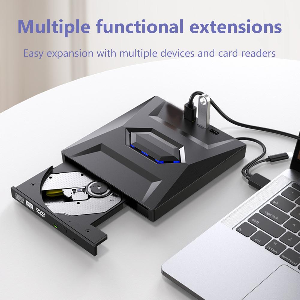 Usb 3.0 Type-c External Optical Drive Cd Dvd Writer High-speed 5 In 1 Multi-functional Optical Drive For Laptop