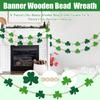 St. Patrick's Day Banner Wooden Bead Wreath Suitable For St. Patrick's Day Decorative Hanging