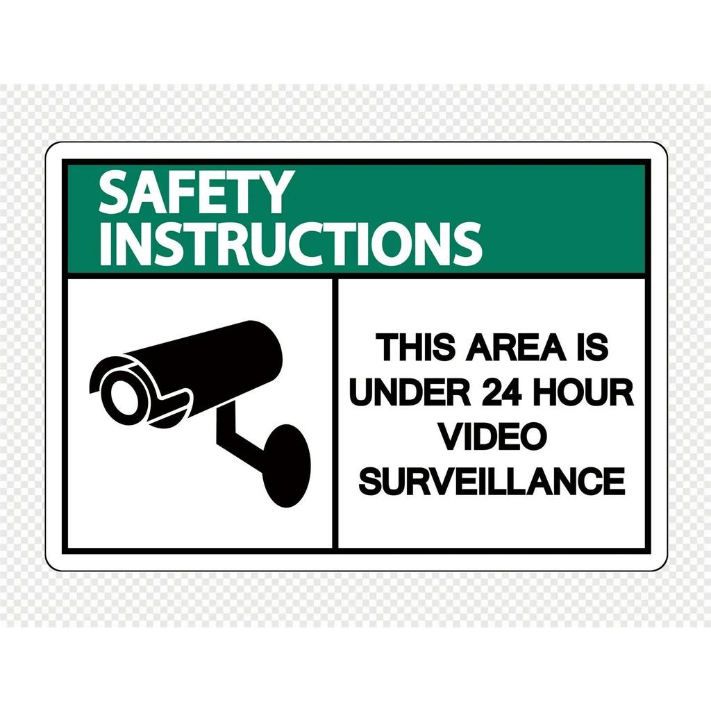 24-hour Video Surveillance Metal Sign Plaque Security Warning Decorative Plates For Outdoors Man Cave Hotel Home Wall Decor