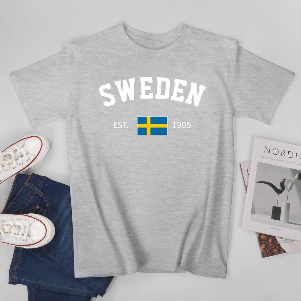 Unisex Unisex Sweden EST1905 Independence Day Tshirt Tees T Shirts WoUnisex Boys 100 Cotton TShirt