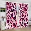 Шторы с розовым леопардовым принтом, шторы с кулиской, рождественские украшения, повседневные домашние украшения, украшения для комнаты