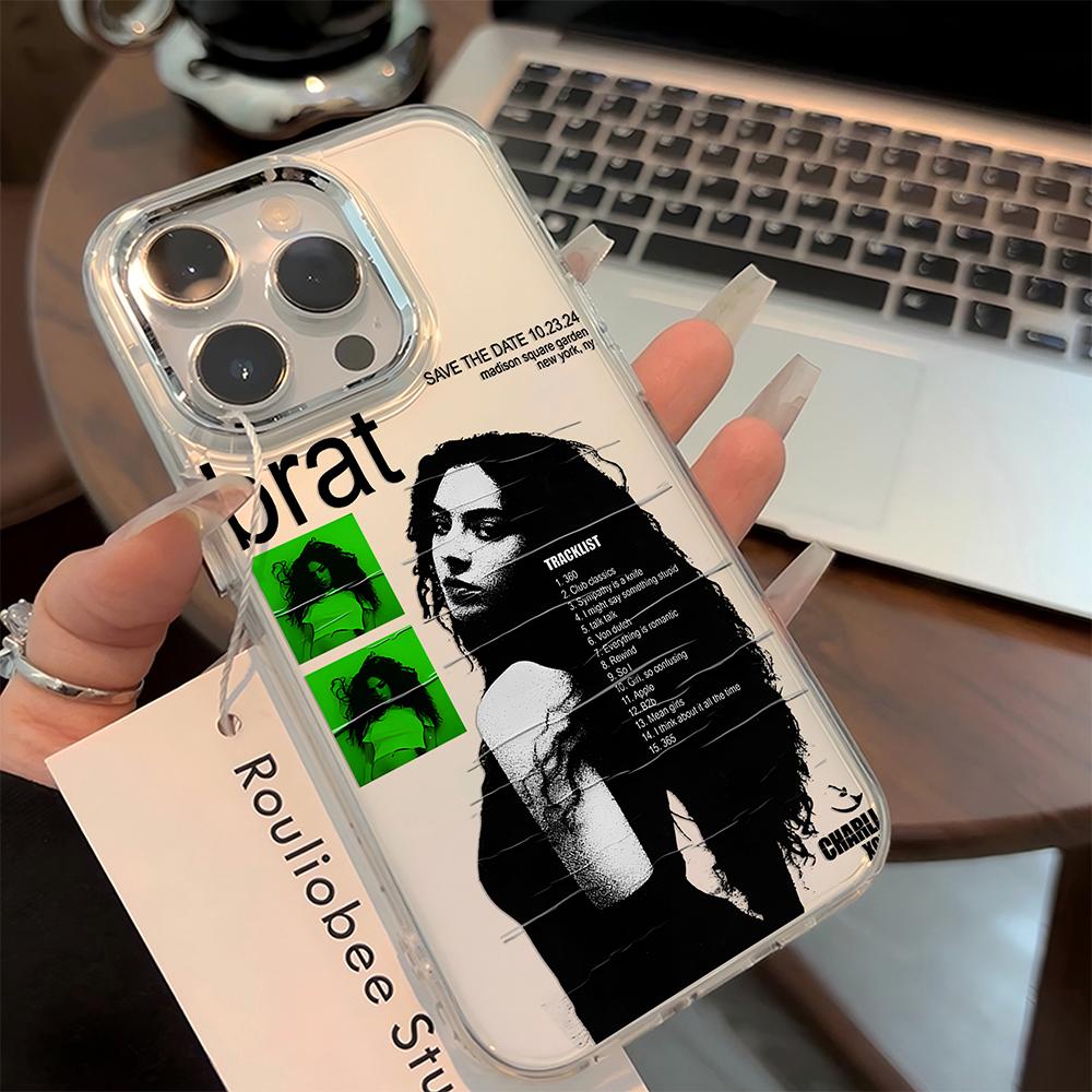 Чехол для телефона C-Charlis XCX B-BRAT Brat 360 365 Для iPhone 17 16e 16 15 14 13 12 11mini Pro Max X XR XSMAX 8 7 Air Plus Мягкая накладка