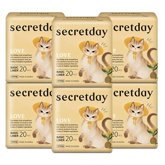 Гигиенические прокладки Secret Day Love, 6 шт., 7 видов, выберите 1 (Лайнер/Длинный лайнер/Маленький/Средний/Большой/Ночной/Сверхдлинный)