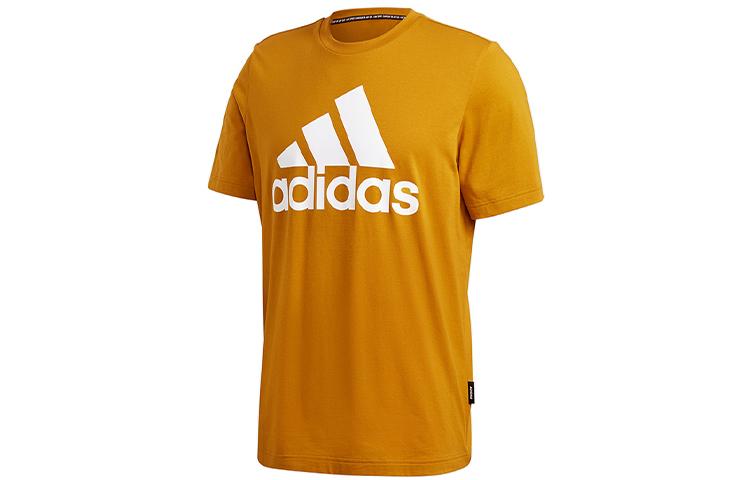 adidas Футболки мужские Золотой Круглый вырез Умеренный Прямой крой GC7347
