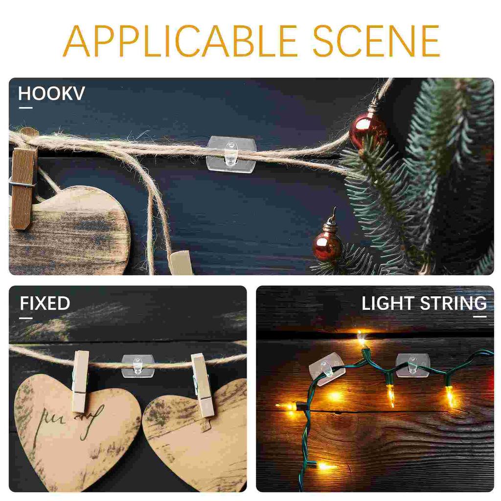 20 шт. Крючки для крепления гирлянды, настенные клипсы, рождественские съемные мини-гирлянды, крючки без следов