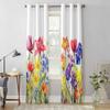 Spring Flowers Watercolor Window Curtains for Living Room Luxury Bedroom Curtain Kitchen Blinds Drapes Curtains
