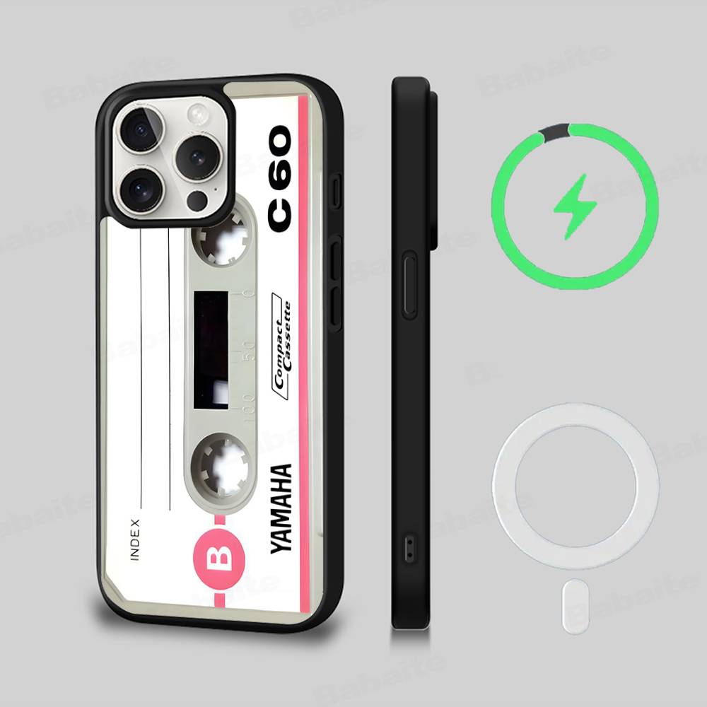Magnetic Radio Tape Cassette For Magsafe Magnetic Wireless For IPhone 17 Pro Max 15 Plus 14 13 12 11 16 Pro Phone Case