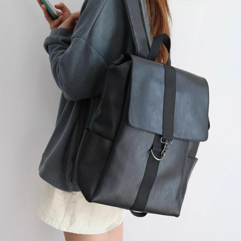 Модный женский рюкзак из мягкой кожи: 2023 Колледж и Путешествия, Корейский и Японский Стиль, Вместимость для 16-дюймового ноутбука