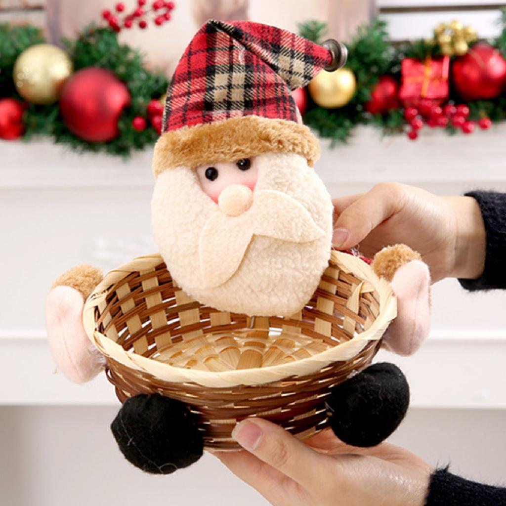 Christmas Candy Storage Basket Decoration Santa Claus Storage Basket Gift ARI
