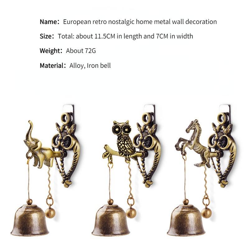 Винтажный металлический дверной колокольчик, дверной молоток на удачу, колокольчик, магнитный настенный подвесной орнамент для комнаты, садовый магазин, передний вход, подарок