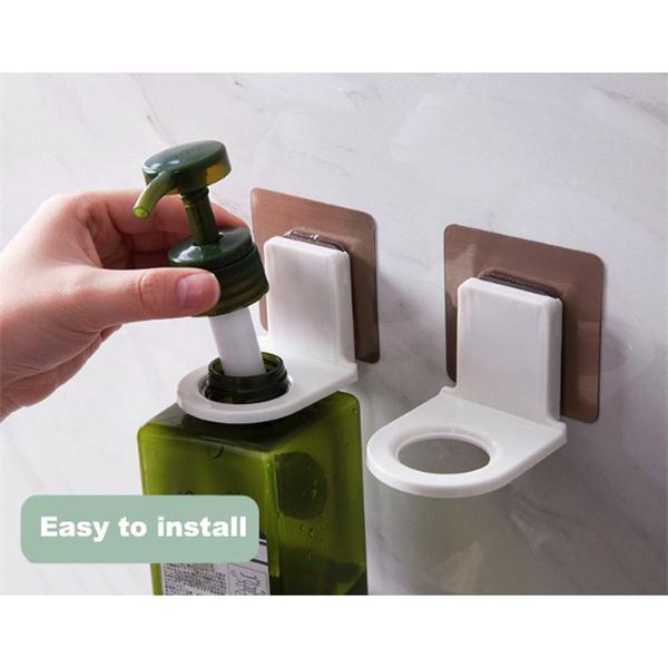 Пластиковый настенный диспенсер для мыла, шампуня, геля для душа, держатель для бутылки, крючок, вешалка-органайзер для ванной комнаты и кухни без дрели