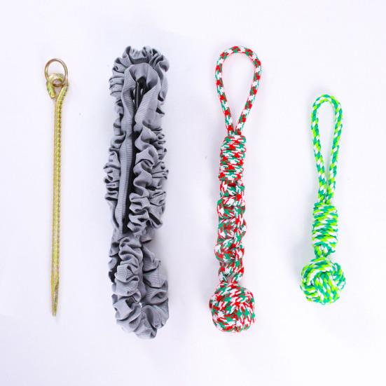 Игрушка-банджи для собак, игрушка-перетягиватель каната для улицы, с колышком для больших и средних собак, неразрушимая игрушка для жевания из хлопковой веревки для агрессивных любителей жевать