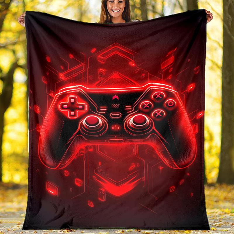 Game Controller Theme Printed Blanket,Perfect for Couch, Bed, Travel & Outdoor Use | Machine Washable, Cozy & Durable.